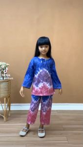 Setelan Kaos Abstrak Anak Perempuan Usia 1-10 Tahun Stelan Baju Celana Panjang Lengan Panjang Anak Cewek