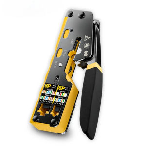 Kebidumei | Kebidumei RJ45 Crimp Plier Pass Through Ethernet Modular Plug Crimping Tool for Cat6 Cat5/5e RJ45 Connectors 8P6P RJ11 Connector