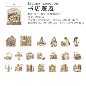 20Pcs Living Landscape Stickers Pack Good Life Alien Characters Decorative Material Daily Background Writing Scrapbook 136*99mm