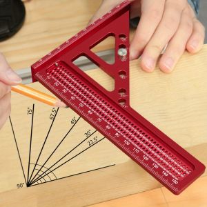 3D Measuring Ruler Aluminum Alloy Woodworking Square Protractors Triangle Layout Measuring Tool Multipurpose Measuring Ruler