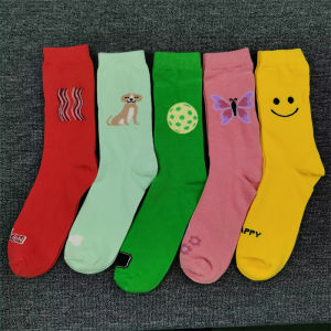 เข่าสูง ผ้าฝ้าย ถุงเท้าสําหรับผู้ชายและผู้หญิง มีสไตล์ ระบายอากาศได้ดี Moisture Wicking ถุงเท้ายาวถุงเท้าคู่ฤดูใบไม้ร่วง必