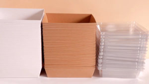 Ready stock 50pcs Food storage box Square Paper Charcuterie Boxes Disposable Containers Bakery Cake Cookies Sandwich box