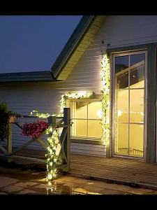 2M/5M/10M Green Leaf or Flower String Light LED Lights AA Battery Powered for Christmas Wedding Indoor Garden Fence Decoration
