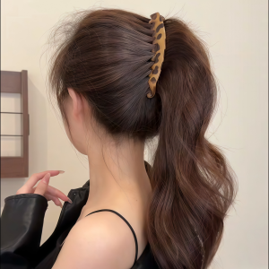 คลิปหนีบผมลายเสือดาวย้อนยุคสำหรับผู้หญิง คลิปหนีบผมหางม้าทรงโค้งสุดหรูหรา คลิปหนีบผมทรงตรงที่ทำให้ผมดูหนาขึ้น ตกแต่งผมด้านหลังศีรษะ คลิปหนีบผมทรงยาว คลิปหนีบผมทรงแบน คลิปหนีบผมทรงกลม