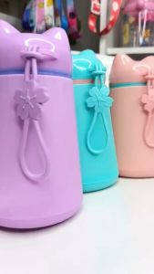 Botol Minum Kaca Bentuk Kuping Kucing Perfect Day Tumbler Unik Lucu Lapis Plastik Souvenir Gift Murah 400ml
