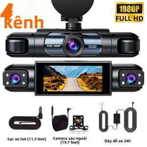 Camera Hành Trình HD 1080P 3/4 Kênh 360 Độ ° Camera Hành Trình Ô Tô Hộp Đen Tầm Nhìn Toàn Cảnh Tầm Nhìn Ban Đêm Siêu Nét Cảm Biến G Khóa Khẩn Cấp Ghi Hình Vòng Lặp