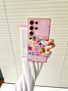 Transparent Protective Phone Case for Samsung S25 Ultra S24 plus S23U Note20 S22 plus Cute Pink Blue Anti-Fall Soft Shell