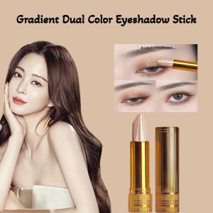 Gradient Dual Color Eyeshadow Stick Creamy Long Lasting Waterproof Blendable Dual Color Twist Up Design For Day Night Makeup