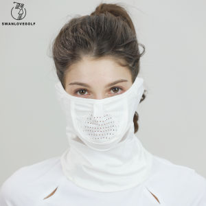 SWAN LOVE GOLF | Breathable UV Protection Cooling Ice Silk Full Face and Neck Covering Mask