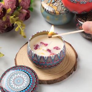 Smokeless Scented Candles Home Fragrance Christening Souvenir Home Aromatherapy Fragrance Decorative Candles for Wedding Party Christmas Gift Handmade No Alcohol Soy Wax Bedroom Fragrance