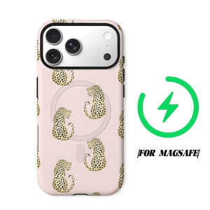 Pink Leopard Print Phone Case for iPhone 18 17 16 15 14 13 12 11 Air Pro Max Plus Double-layer Cover