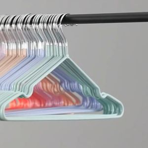 ORANGE 1 SET ISI (10 PCS) Gantungan Hanger Baju Stainless Warna Warni Isi 10 Pcs 40cmx19cm