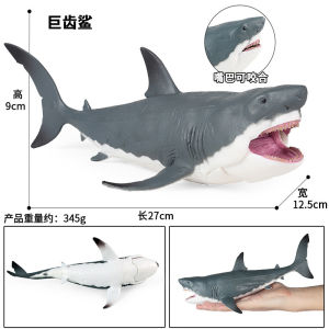 Realistic Solid Prehistoric Great White Shark Monster Toy Model Ocean Animal Doll for Children Gift Interactive Touch Sensory Toy