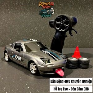 Xe Điều Khiển Mini Drift Japan City MX-5 Miata 1/24 4WD Có Điều Tốc Đèn Lật Bánh Mạ Chrome