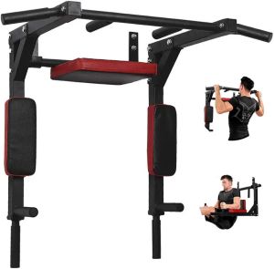 Fitness Wall Mounted Pull Up Chin Up Bar Training Fitness Heavy Duty Parallel Dip Bar