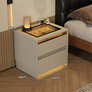 Modern Italian Nightstand With Light Storage Luxury With Password Lock