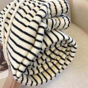 plus Size Thickened Fleece Lined Drapey Striped Casual Pants Women Autumn Winter New Style Loose Slimming Wide Leg Straight Cut Trousers