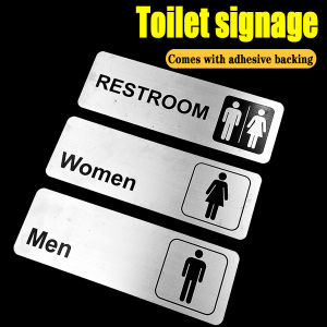 restroom Signage nameplate aluminium metal self-adhesive women men signage corrosion-resistant and waterproof signage