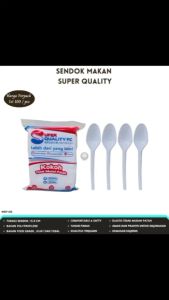 Sendok Makan Sendok Plastik Hitam Set Sendok (Isi 100 Pcs-WSP100)