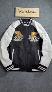 Áo Khoác Nam Áo Khoác Thêu Áo Khoác Sukajan Jacket Cho Nam Áo Khoác Bomber Thêu hình rồng hổ
