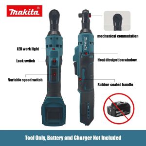 Makita | Makita DWR180Z 18V LXT Cordless Ratchet Wrench 6.35mm Drive 47.5N.m Portable Angle Socket Power Tool For Mechanical Repair Work