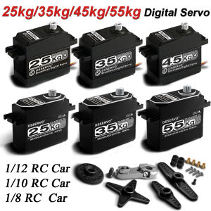 High Torque Brushless Metal Gear 55KG 45KG 35KG 25KG Digital Servo Waterproof 4.8-8.4V for 1/12 1/10 1/8 SCX10 TRX4 Baja RC Car