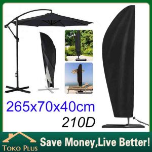 Outdoor Umbrella Cover With Zipper For 9ft To 13ft Outside 210D Sunshade Weatherproof Waterproof Rain Gear