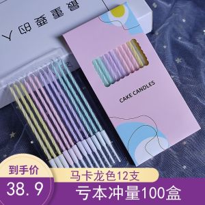 Macaron Colored Spiral Birthday Candles for Children Ladies Decorative Plugin Non-Smoking Threaded Design Celebration Gifts