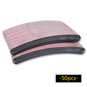 50pcs Nail Files 100/180 Grit Nail Files Double Side Sandpaper Nail Sanding Grinding Gel Nail Polish Nail Supplies Manicure Tool