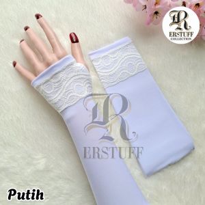 HANDSOCK JEMPOL RENDA GARIS ATAS / MANSET JEMPOL MOTIF BRUKAT