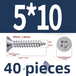 POWER&STRONG | 316 Stainless Steel Cross Recessed Self-Tapping Screw