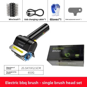 Cordless Electric Grill Brus Portable High Speed Handheld BBQ Cleaning Brush Stainless Steel Rechargeable BBQ Power Cleaner