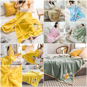 Cartoon Embroidered Fleece Sofa Blanket Soft and Warm Children Nap Blanket Shawl Blanket Airplane Knee Blanket