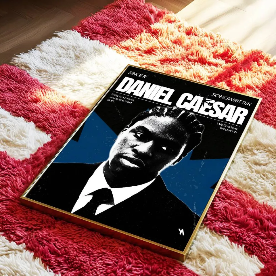 D-Daniel Caesar Music Album Poster Self-adhesive Art Room Entrance