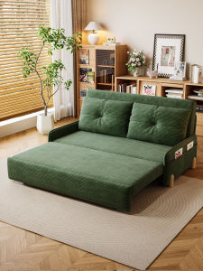 Modern Foldable Sofa Bed Living Room Compact Single Double Retractable Sofa Bed Luxury Velvet No Storage Space Wood Structure