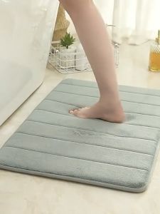 Bathroom Mat Coral Fleece Super Absorbent Bath Mat Memory Foam Quick Drying Bathroom Rug Non-slip Entrance Doormat Floor Mats
