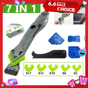 Silicone Scraper Sealant Smooth Remover Tool Set 7 In 1 Floor Caulk Finisher Grout Kit Glass Glue Angle Scraper Set Accessoriess