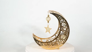 SG Stock Ramadan Moon Decor Storage Shelf - Blessed Crescent Decorative Organizer for Home Prayer Room Living Room