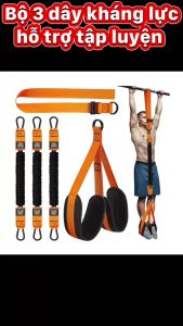 Bộ 3 Dây Kháng Lực Hỗ Trợ Tập Luyện Lên Xà Tập Gym Tập thể Dục 150LBS-180LBS-225LBS