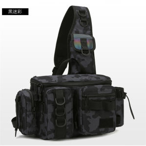 KOMIU Multi-Functional Fishing Bag Outdoor Sports Single Shoulder Crossbody Lure Waist Bag for Men Traveling Youth Summer Oxford Cloth Pure Color