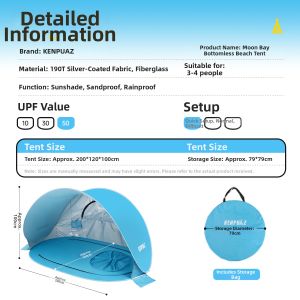 KENPUAZ | One-Click Outdoor Portable Childrens Sunshade Tent