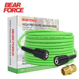 Soft Flexible High Pressure Washer Water Hose with M22-14/ 15mm Brass Fitting 1/4" x 10M & 200Bar Kink Resistant Extension Hose