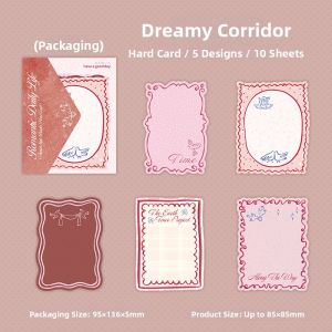 Romantic French Border Hard Card Antique Literary Note Paper