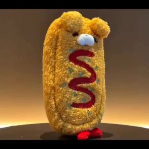 Cute Fried Shrimp Puppy Pencil Case Kawaii Stationery Organizer Bag Large Capacity Pen Pouch for School Students