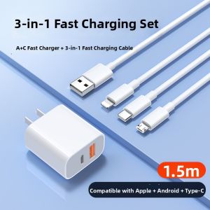 SKAMA | Multi-function Three-in-one Fast Charging Cable with Multiple Connectors