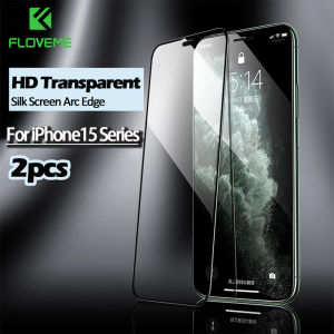 FLOVEME 2 Pieces Pack For iPhone15 ProMax Corning Film Full Cover 9H High Transparent Tempered Glass Screen Protector Explosion-Proof Protective For iPhone 15 Pro Max 14 Plus 13 12 11 XR XS Max X