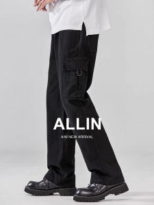 Quần Jeans Denim Ống Thẳng Rộng Màu Đen Thường Ngày Cho Nam Quần Công Sở Mùa Thu Đông Phong Cách Đường Phố Mỹ Thương Hiệu Hot Brand