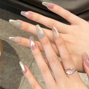 Dreamy Handmade Detachable Nail Patches High End LED Cured False Nails White Enhancing Wearable Nail Art Tools Chinese Origin