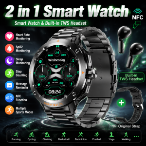 LIGE | LIGE TWS Earphone 2 in 1 Wireless Headset Smart Watch Women Men BT Call Heart Rate Sport Fitness Tracker Earbuds Smartwatch 2026