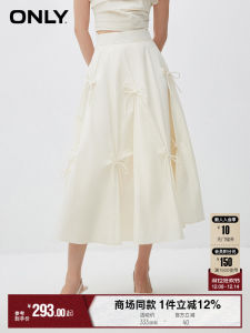 Elegant Fairy Butterfly Knot Tie Design Midi Black White Half Skirt Womens Spring Summer New Arrival A-Line Cotton Skirt